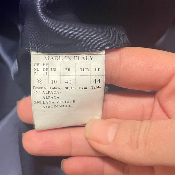 Teresa Tardia (Italy) Coat Wool Alpaka Pockets Button Size Large - Picture 11 of 12